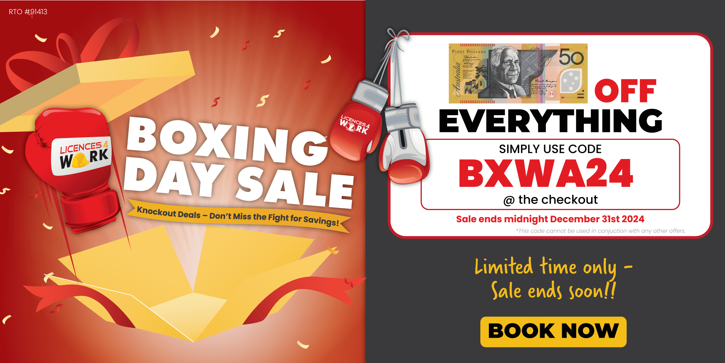 Boxing Day Sale - Use code BXWA24!